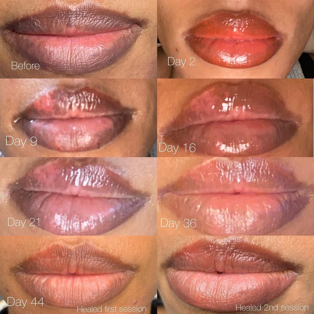 Lip neutralization permanent makeup pigment correction